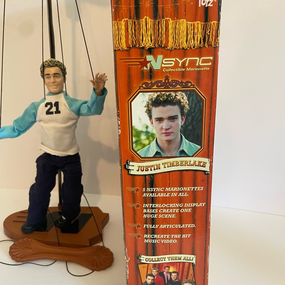 NSYNC Justin Timberlake Collectible Marionette Doll Living Toyz 2000 with Box